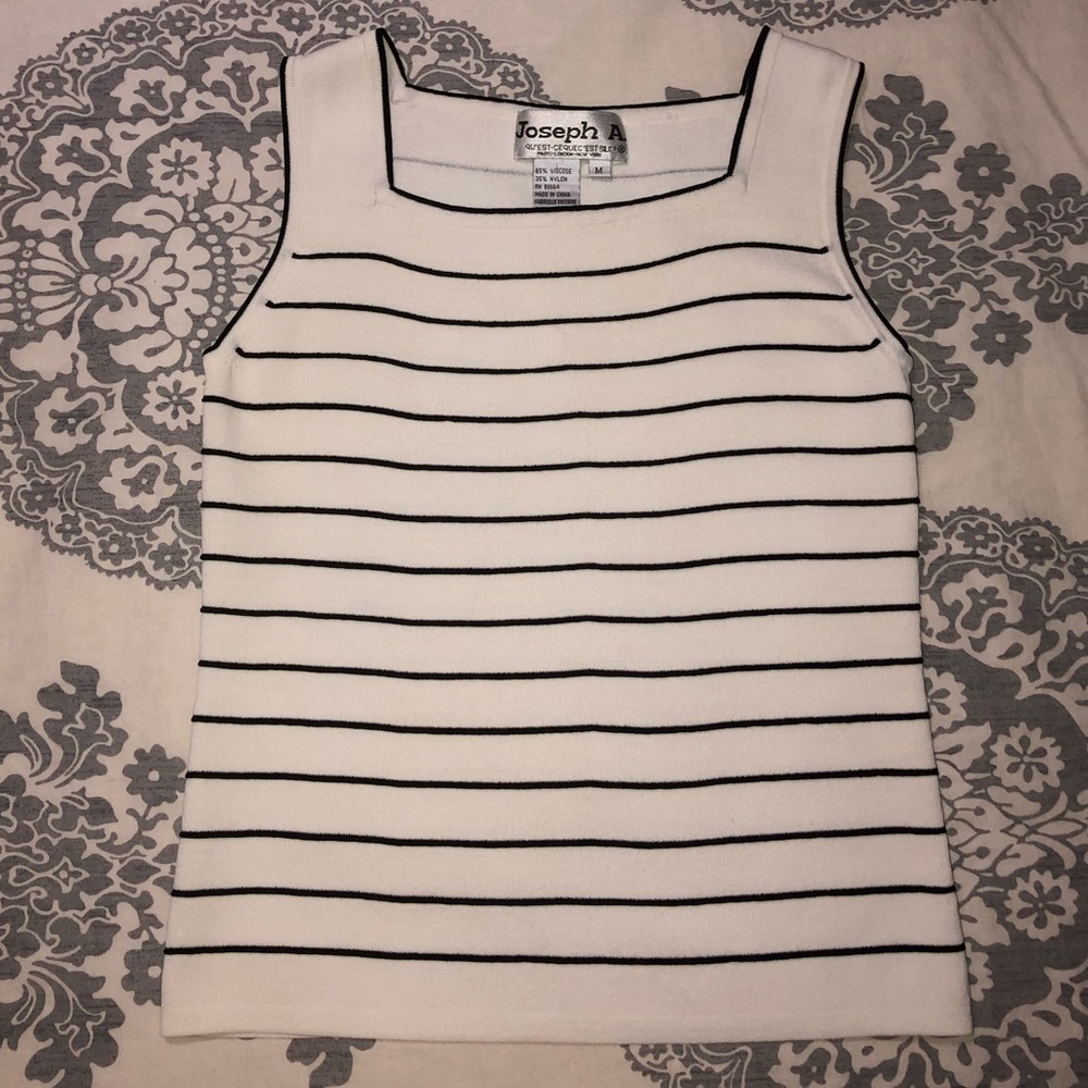 Joseph A white & black stripe top